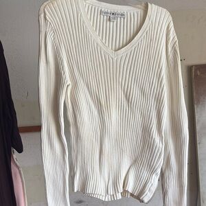 Tommy Hilfiger Off-White Ribbed Knit Top